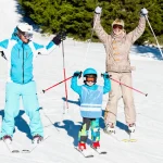 family ski fun small child