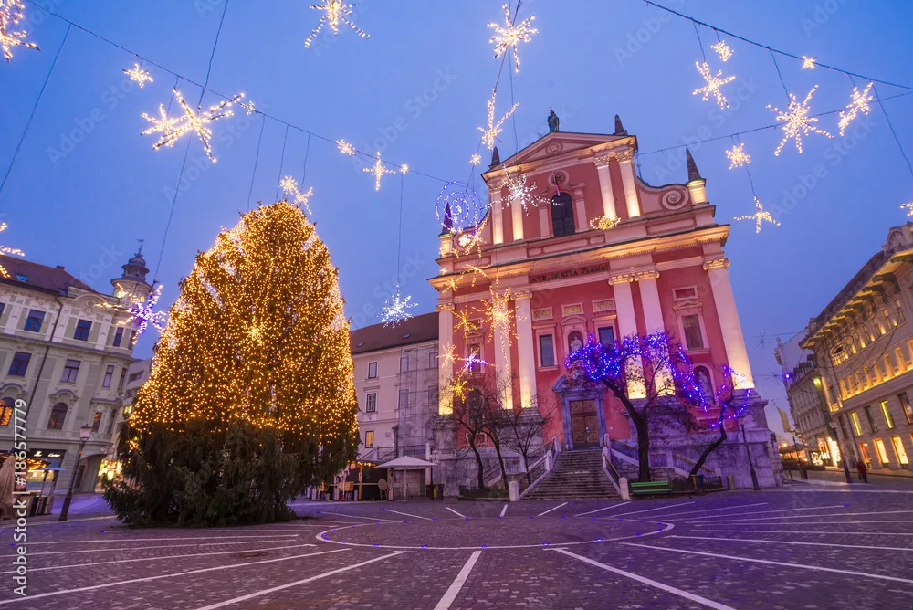 Ljubljana Christmas lights day trip form Kranjska Gora