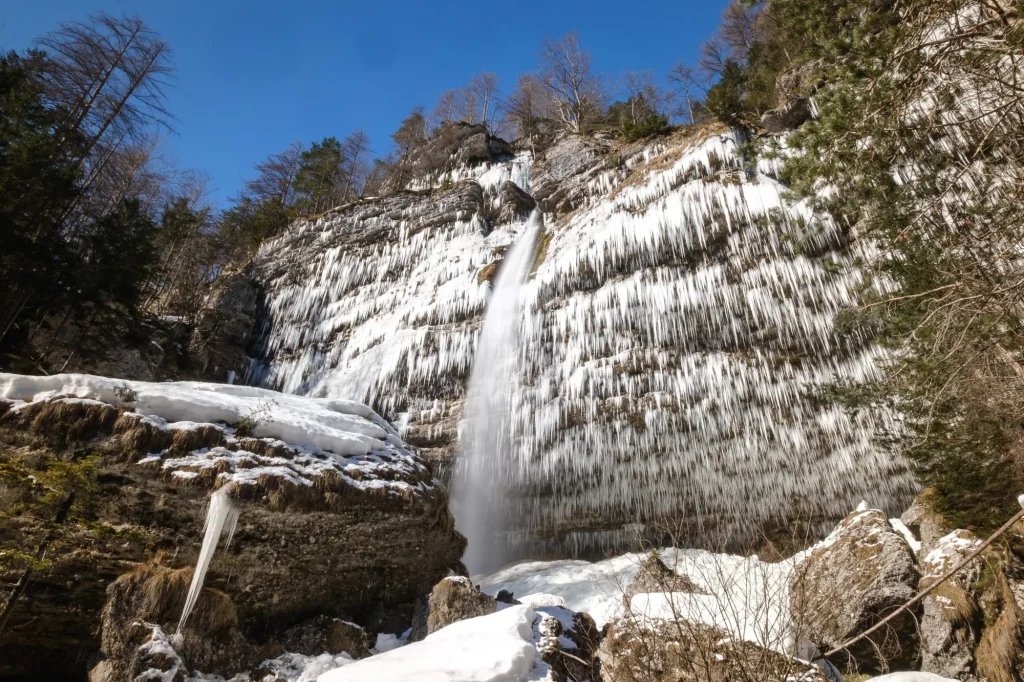 Peričnik waterfall winter