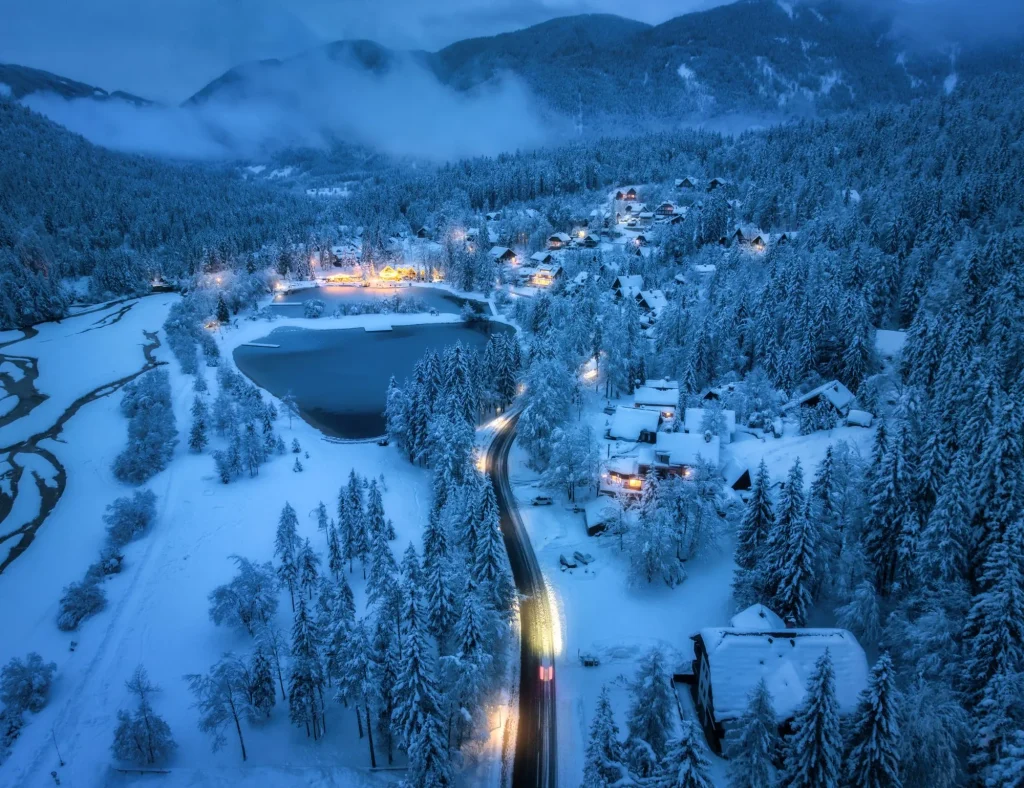 kranjska gora village winter