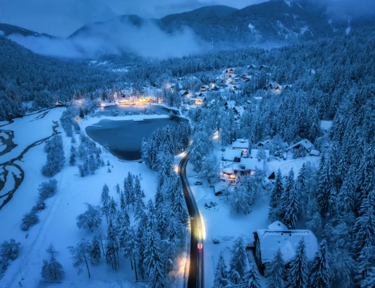 villaggio di kranjska gora inverno