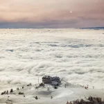 Krvavec ski resort above a sea of clouds