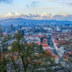 Ljubljana view over Alps