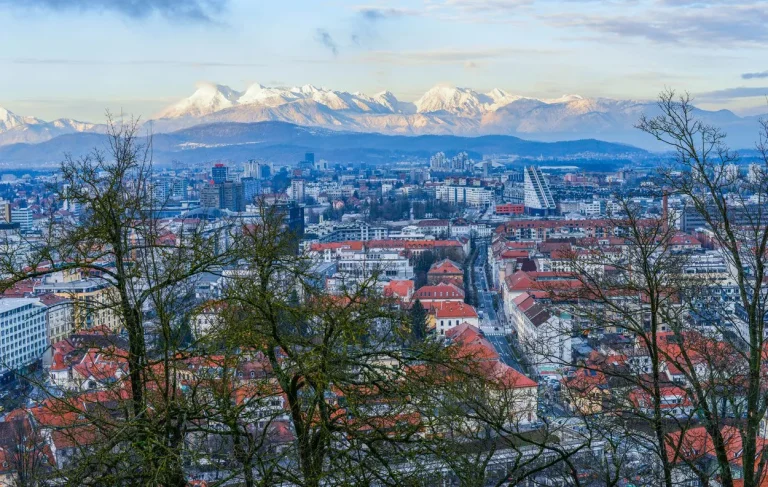 Lubiana vista sulle Alpi