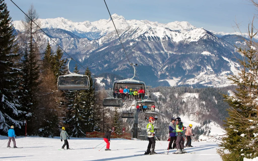 Cerkno skigebied uitzicht