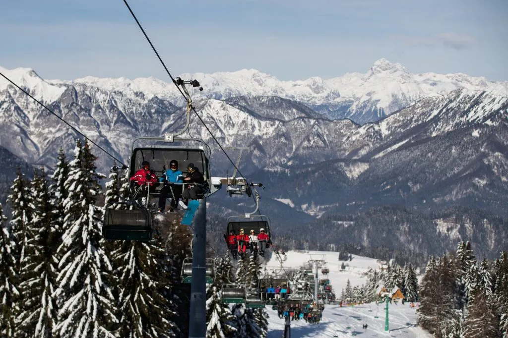 Uitzicht op Triglav vanuit Cerkno skigebied