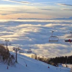 Krvavec ski resort above clouds