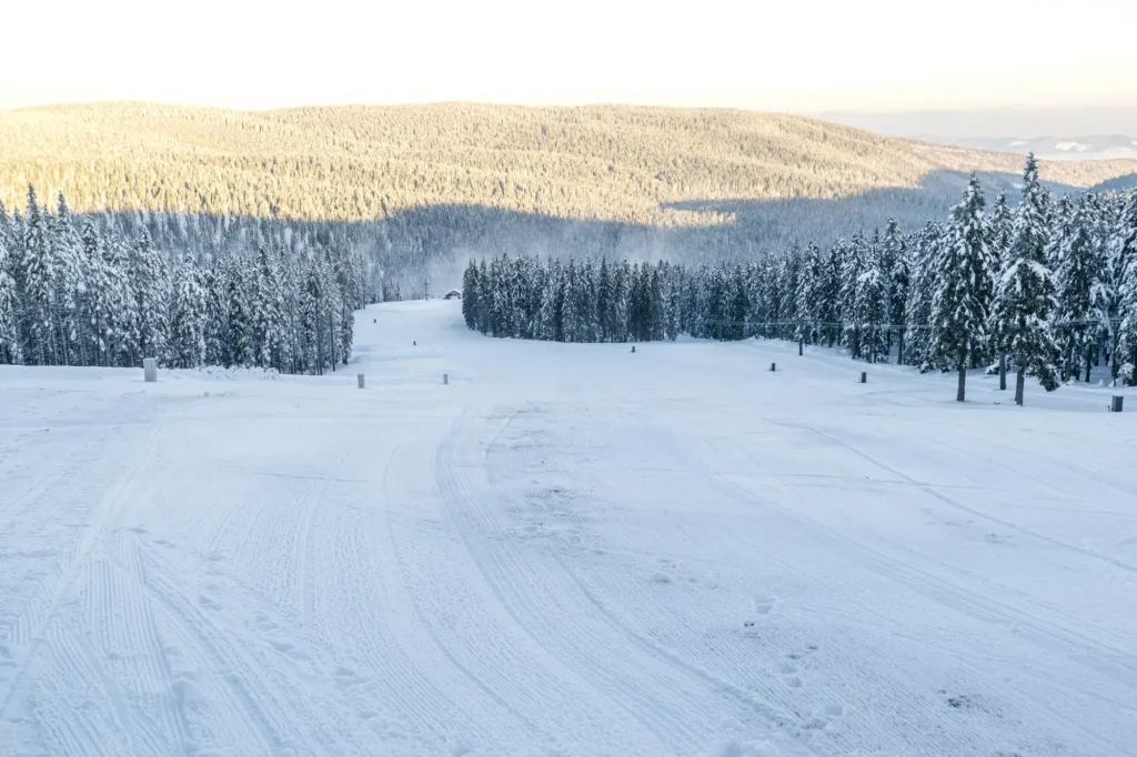 Rogla skigebied in de ochtend